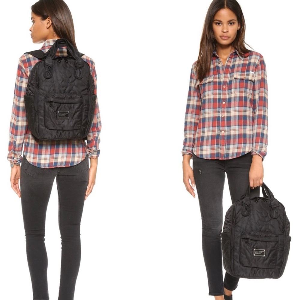 Marc Jacobs Black Quilted Backpack with Top Handles